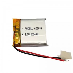 Hot Selling LP603030 500mah 3.7v Rechargeable Lithium Polymer Battery