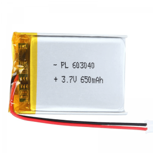 Bateria de polímero de lítio recarregável LP603040 650 mah 3,7 v Preço de atacado Bateria de polímero de lítio de longa vida útil