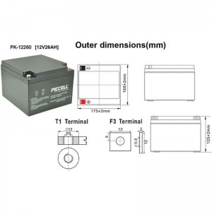 Batería de ácido de plomo sellada PK12260