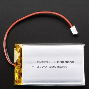 Batteria ricaricabile ai polimeri di litio LP803860 2000mah 3.7v per strumenti elettrici