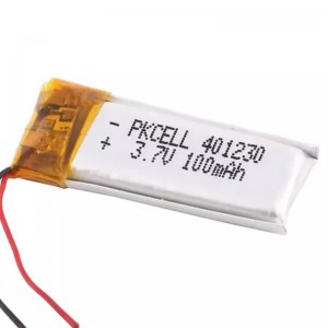 Batería de polímero de litio recargable LP401230 100mah 3.7v