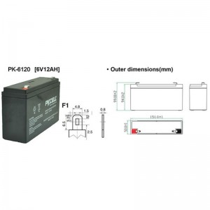 सीलबंद लीड एसिड बैटरी PK6120
