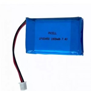 Batterie au lithium-polymère rechargeable LP103450 2000mah 7.4v