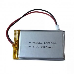 Batteria ricaricabile ai polimeri di litio LP803860 2000mah 3.7v per strumenti elettrici