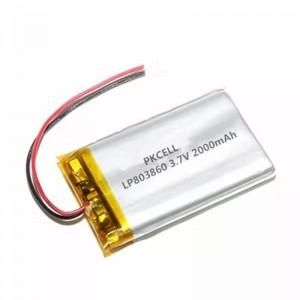 Batteria ricaricabile ai polimeri di litio LP803860 2000mah 3.7v per strumenti elettrici