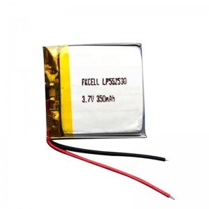 LP552530 350 mah 3,7 v bateria de polímero de lítio recarregável