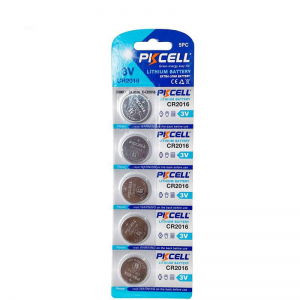 Bateria tipo botão de lítio PKCELL CR2016 3V 75mAh