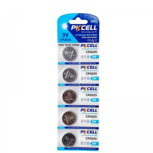 Pile bouton au lithium PKCELL CR2025 3V 150mAh