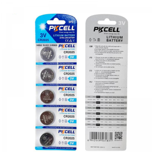 Bateria tipo botão de lítio PKCELL CR2025 3V 150mAh